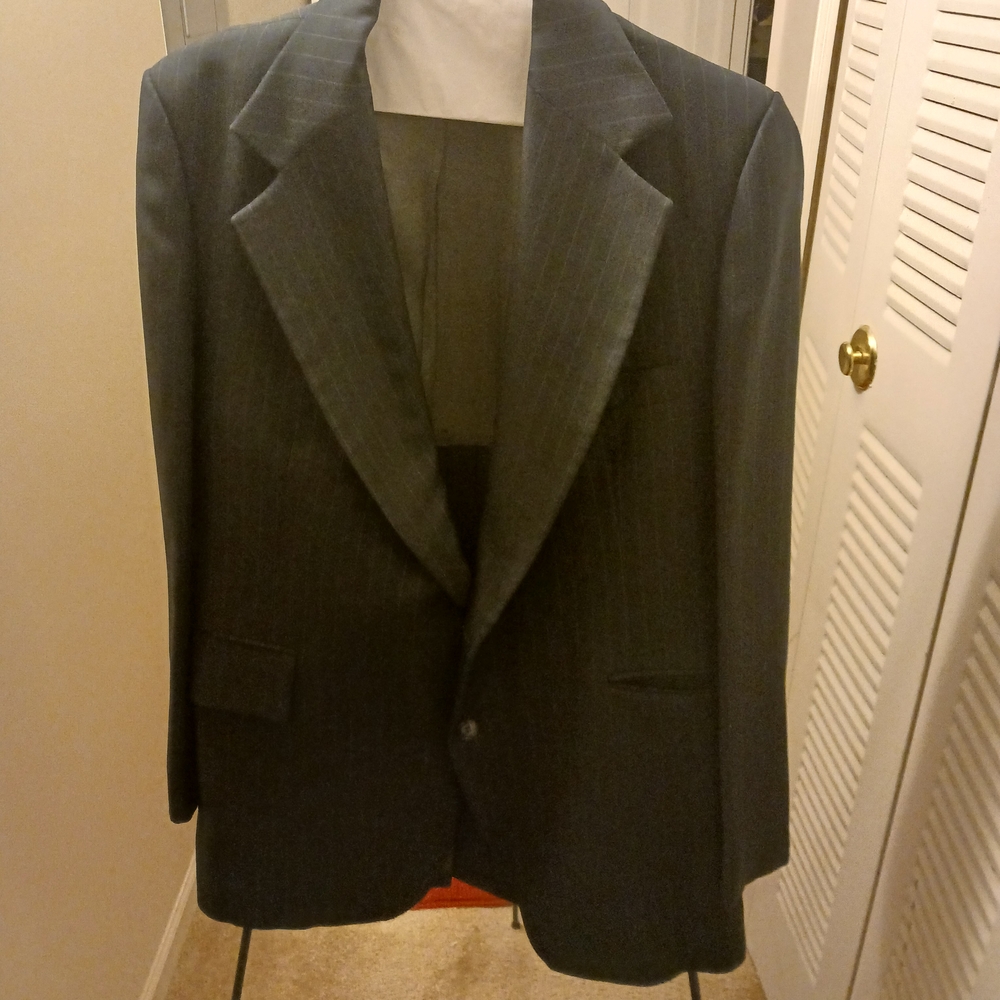 Classic Black Pinstripe Men's Blazer